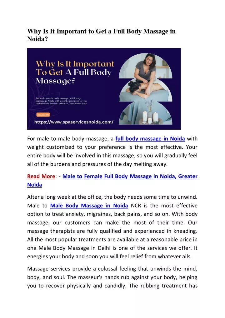 why is it important to get a full body massage