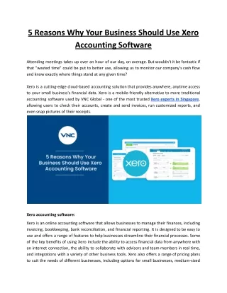 5 reasons why your business should use xero