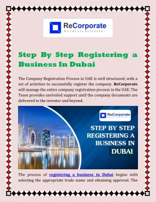 Step By Step Registering a Business In Dubai