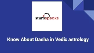 Know About Dasha in Vedic astrology