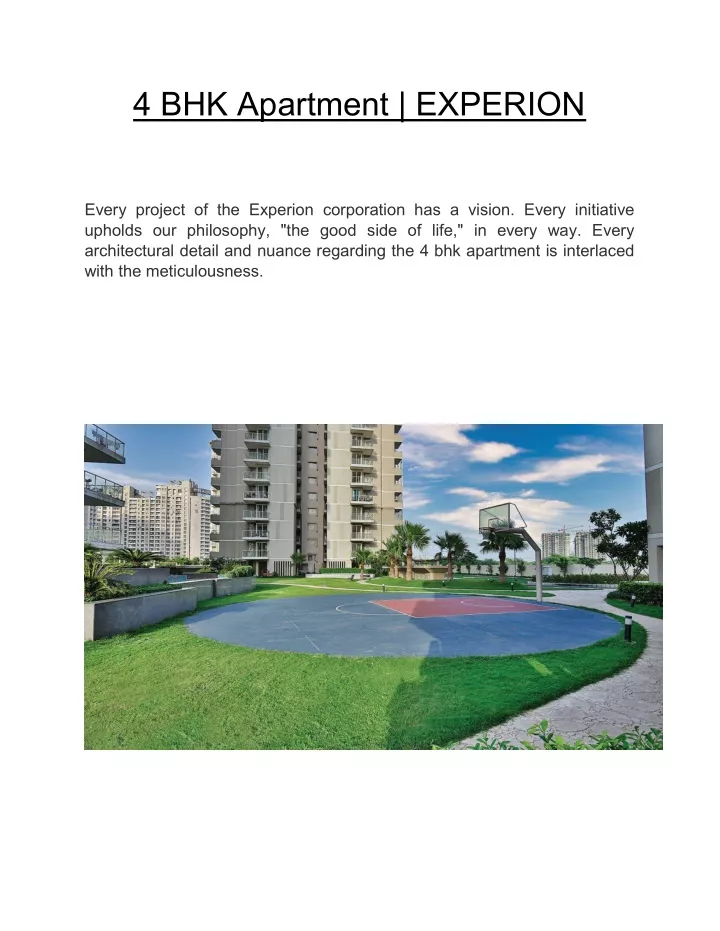 4 bhk apartment experion