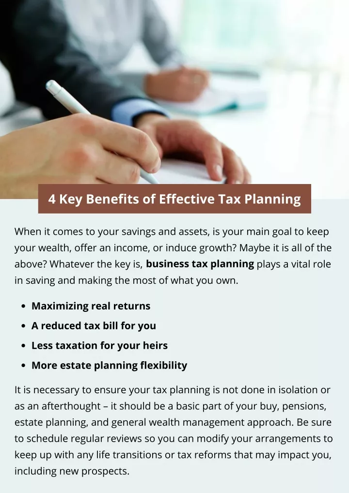 4 key benefits of effective tax planning