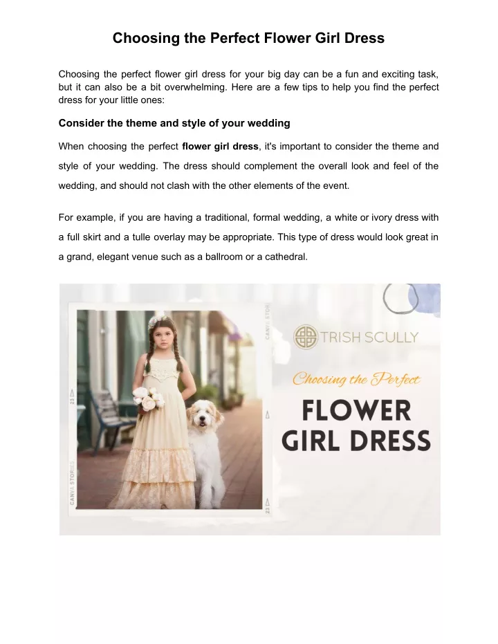 choosing the perfect flower girl dress