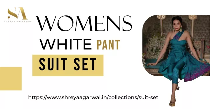 womens white pant suit set