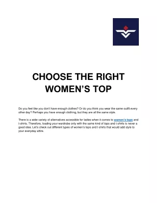 Choose The Right Women's Top