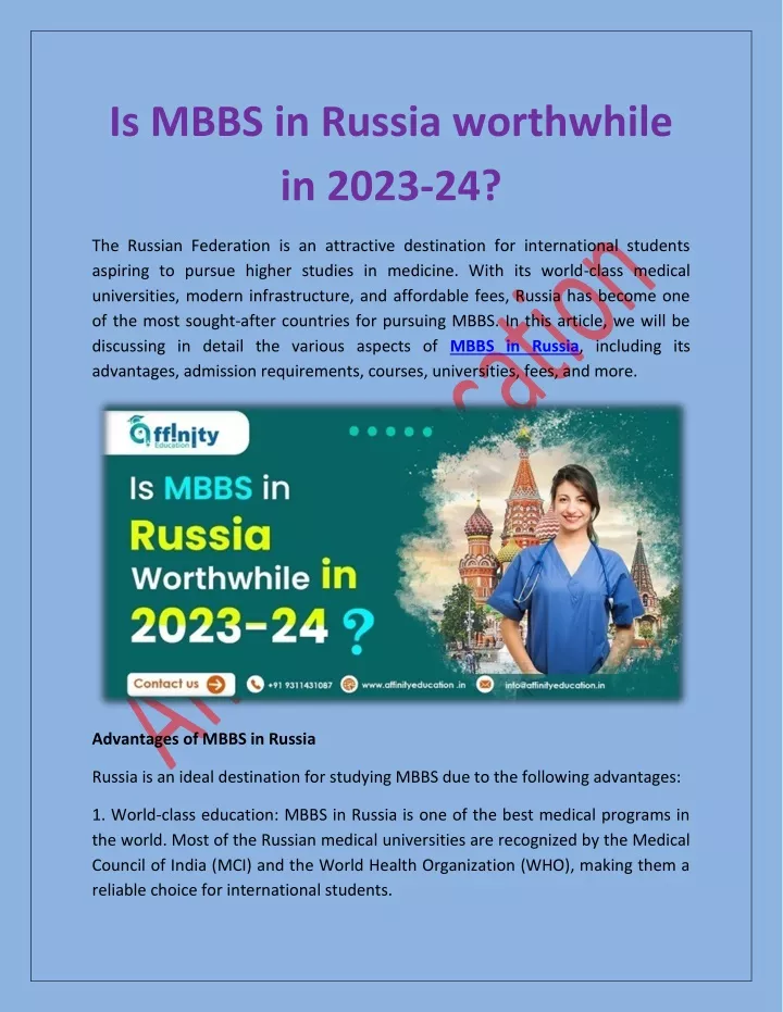 is mbbs in russia worthwhile in 2023 24