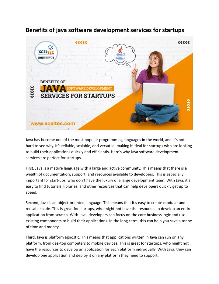 benefits of java software development services