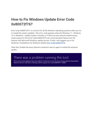 Error Code 0x80072f76_