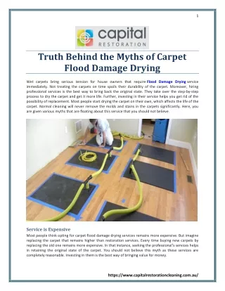 Truth Behind the Myths of Carpet Flood Damage Drying