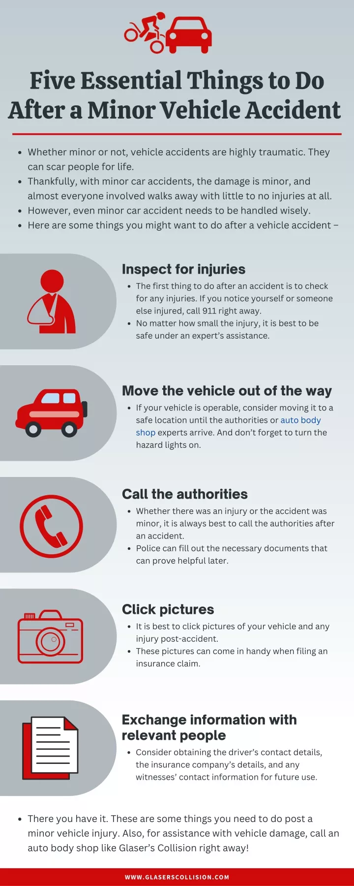 five essential things to do after a minor vehicle