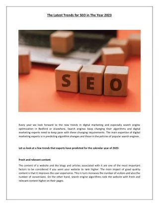 The Latest Trends for SEO in The Year 2023