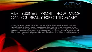 ATM Business Profit: How Much Can You Really Expect to Make?