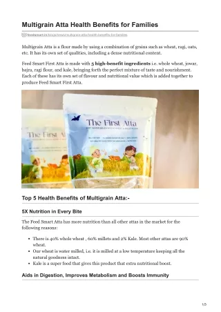 Multigrain Atta Health Benefits for Families