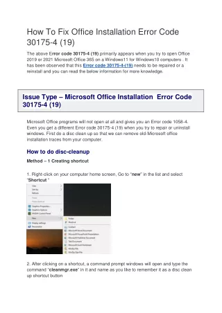 How To Fix Office Installation Error Code 30175-4 (19)