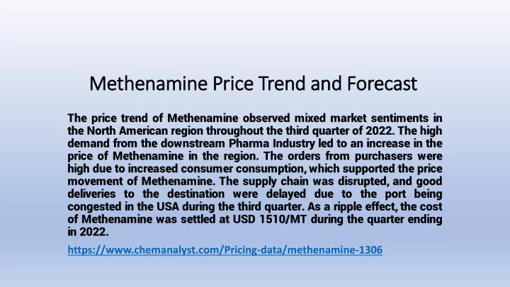 methenamine price trend and forecast