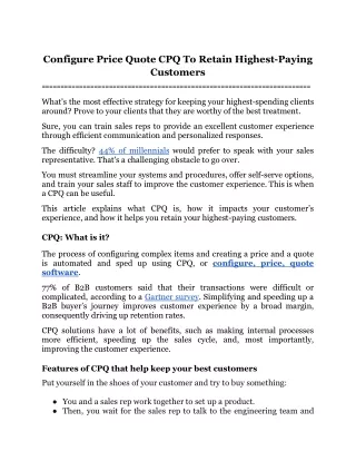 configure price quote cpq to retain highest
