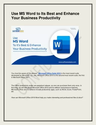 use ms word to its best and enhance your business