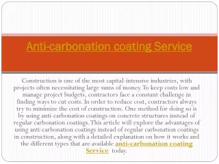 anti carbonation coating service