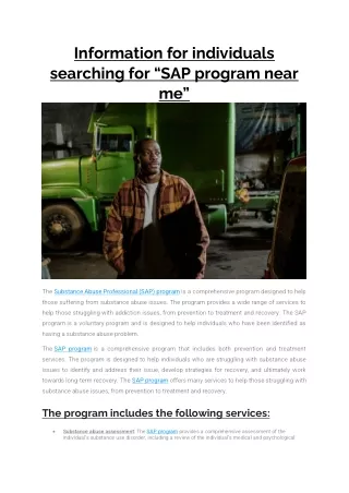 information for individuals searching