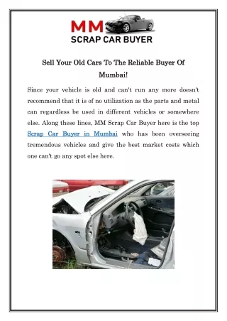 Sell Your Old Cars To The Reliable Buyer Of Mumbai