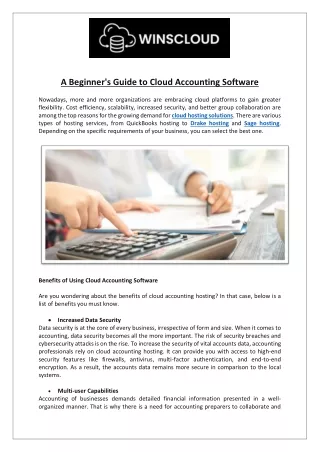 A Beginner's Guide to Cloud Accounting Software