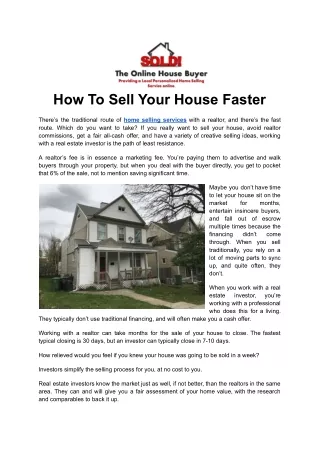Get the Best Home Selling Services Online