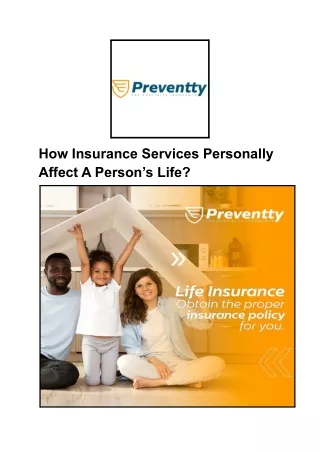 How Insurance Services Personally Affect A Person’s Life