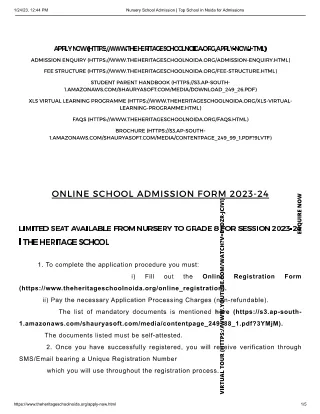 Online school admission in Delhi, Noida, and THS for 2023–24