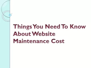 things you need to know about website maintenance cost