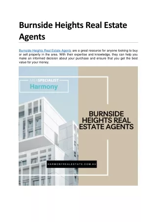 burnside heights real estate agents
