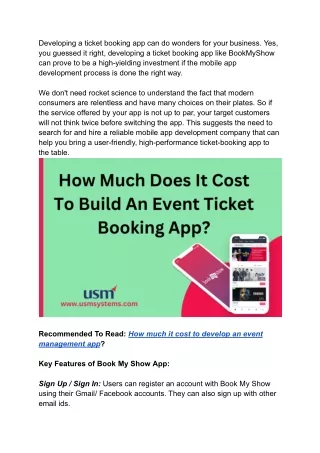 developing a ticket booking app can do wonders