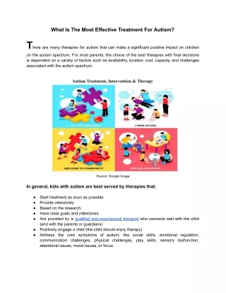 What is the most effective treatment for autism?