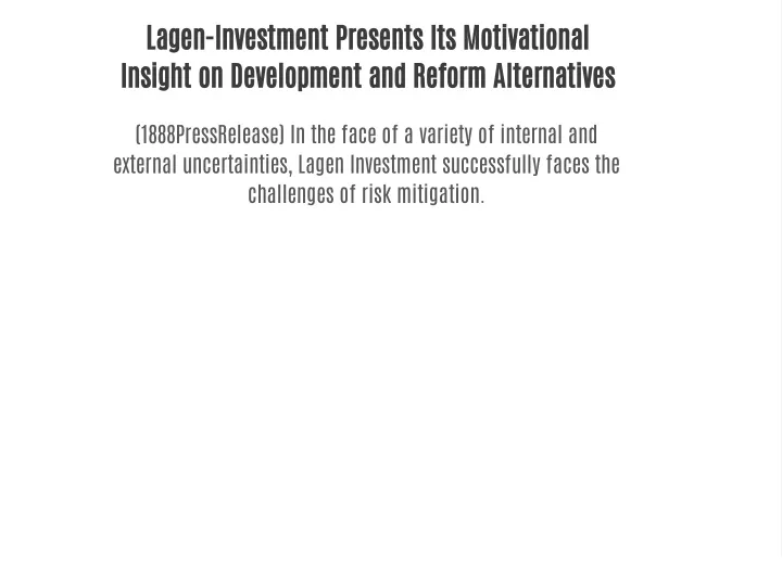 lagen investment presents its motivational