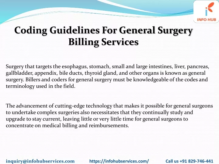 coding guidelines for general surgery billing