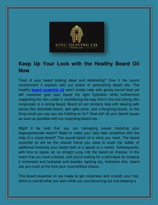 Keep Up Your Look with the Healthy Beard Oil Now