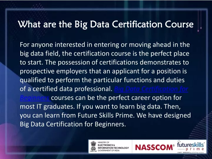 what are the big data certification course what