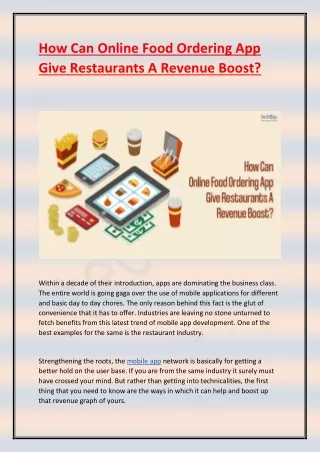 how can online food ordering app give restaurants