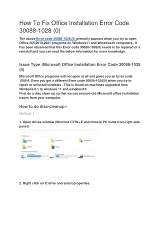 \How To Fix Office Installation Error Code 30088-1028 (0)