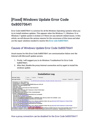 [Fixed] Windows Update Error Code 0x80070641