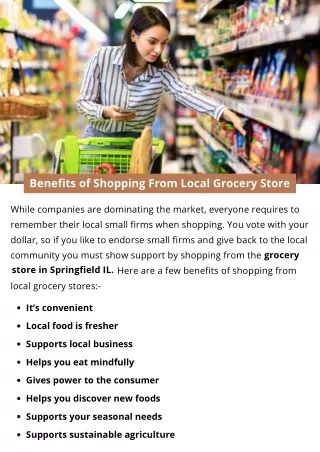 benefits of shopping from local grocery store