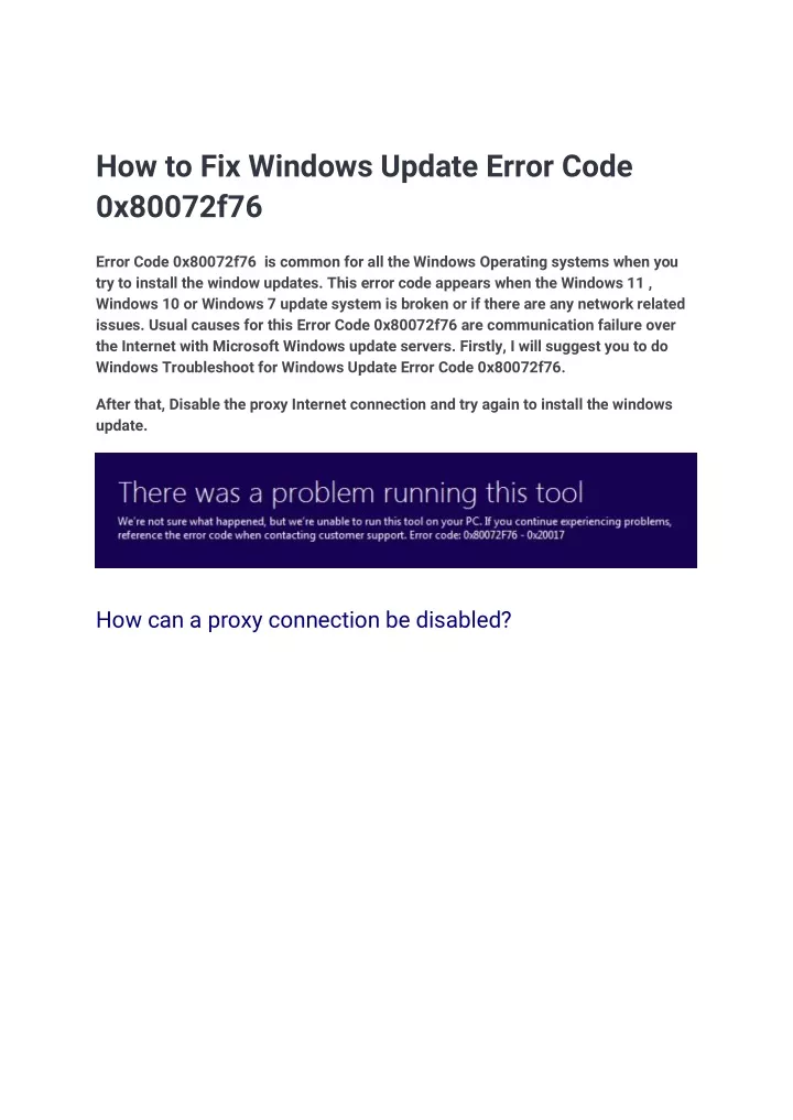 how to fix windows update error code 0x80072f76