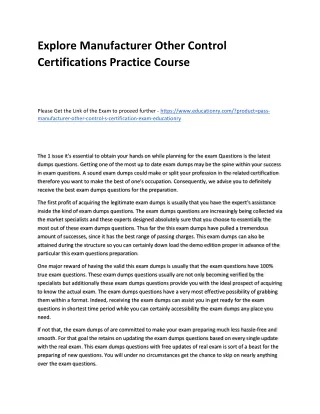explore manufacturer other control certifications