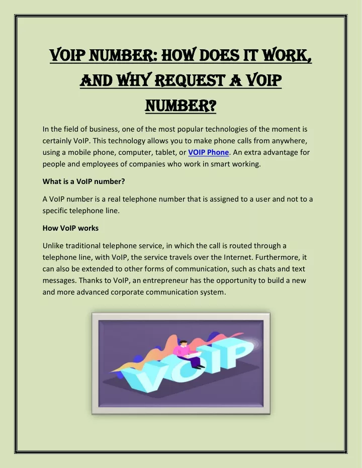 voip number how does it work voip number how does