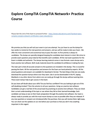 explore comptia comptia network practice course