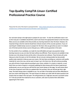 top quality comptia linux certified professional