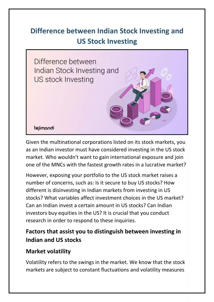 difference between indian stock investing