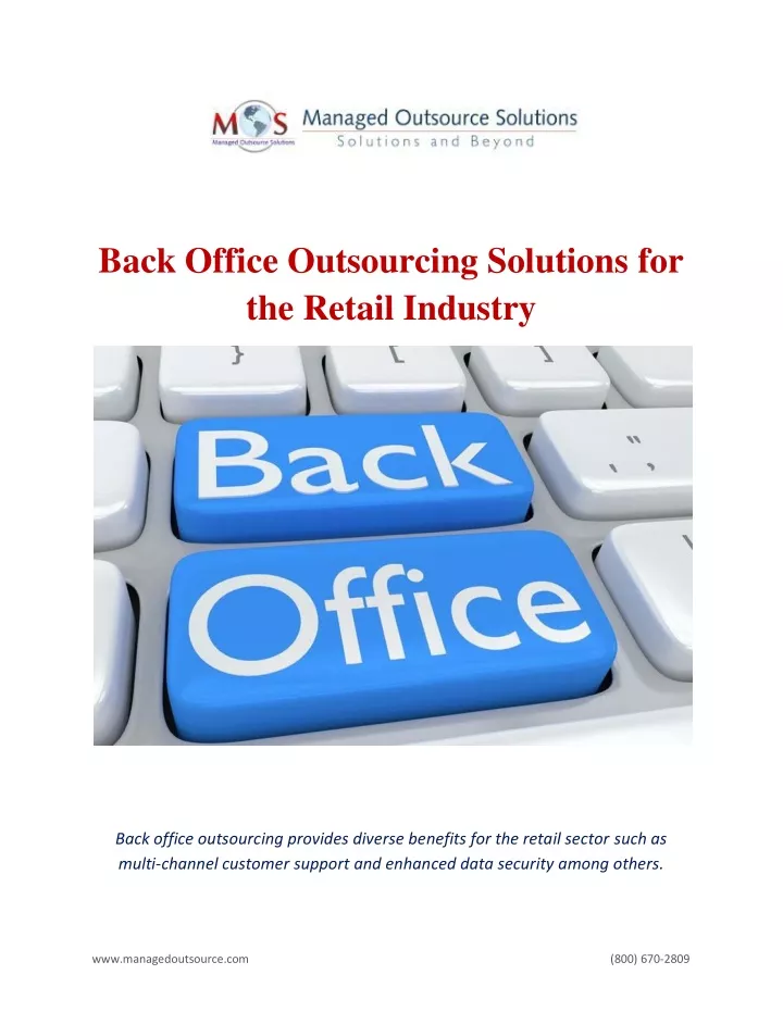 back office outsourcing solutions for the retail
