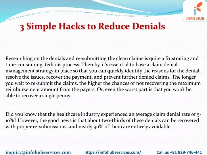 3 simple hacks to reduce denials