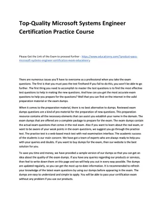 top quality microsoft systems engineer