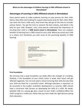 what are the advantages of children learning